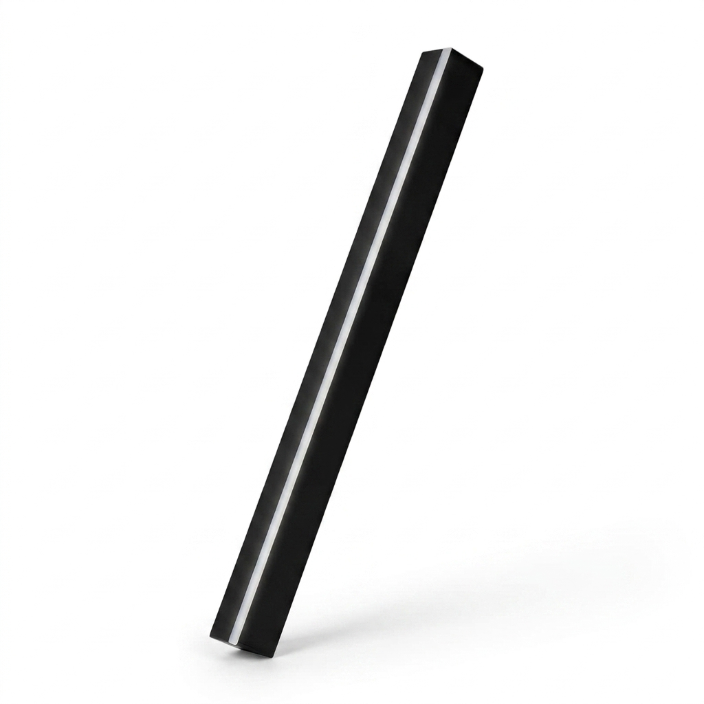 Solyellea Linear LED outdoor wall light, matte black bar, on white background