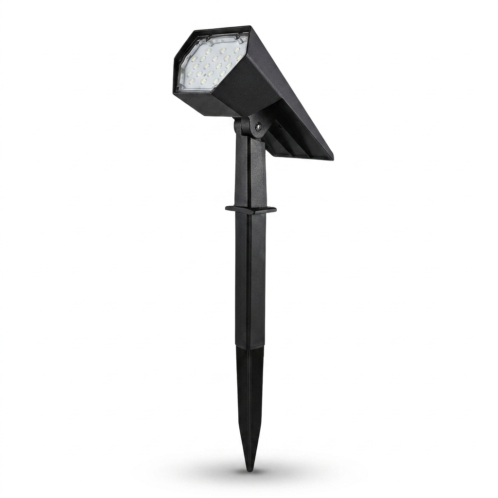 Solyellea solar spike spot light, adjustable head, on white background